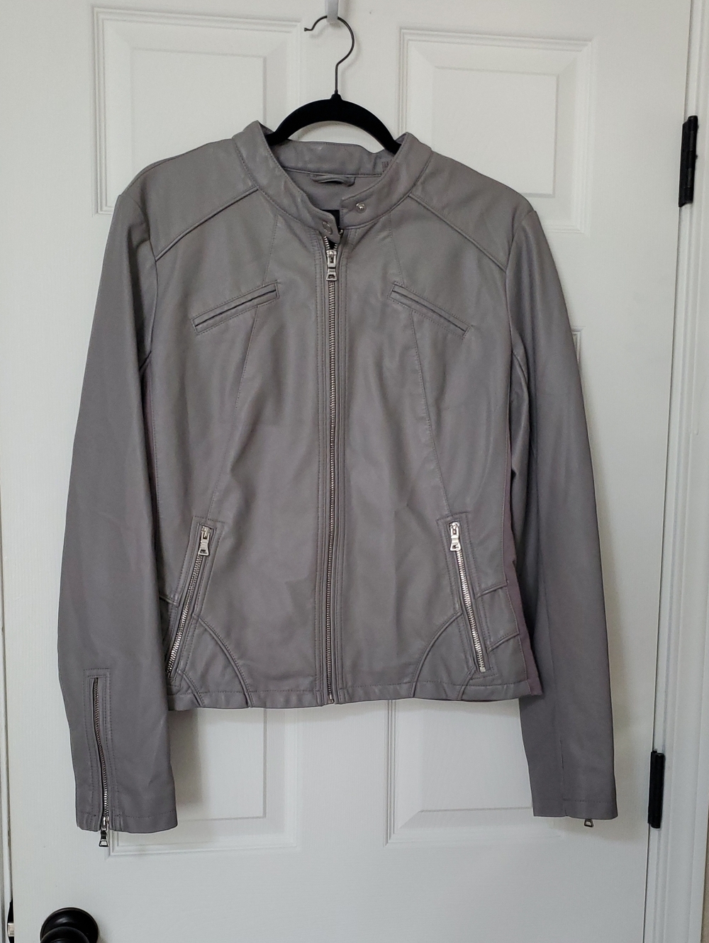 Women’s Light Gray Moto Guess Jacket